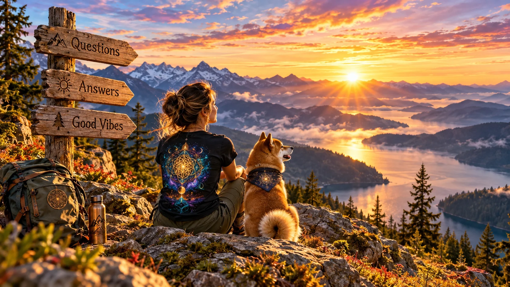 Mountain landscape at golden hour